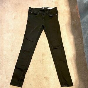 EUC Rag & Bone dark olive skinny jeans